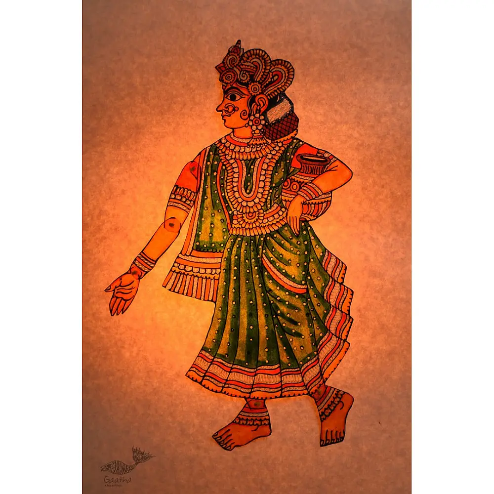 shop leather puppet - handmade Dancer Radha