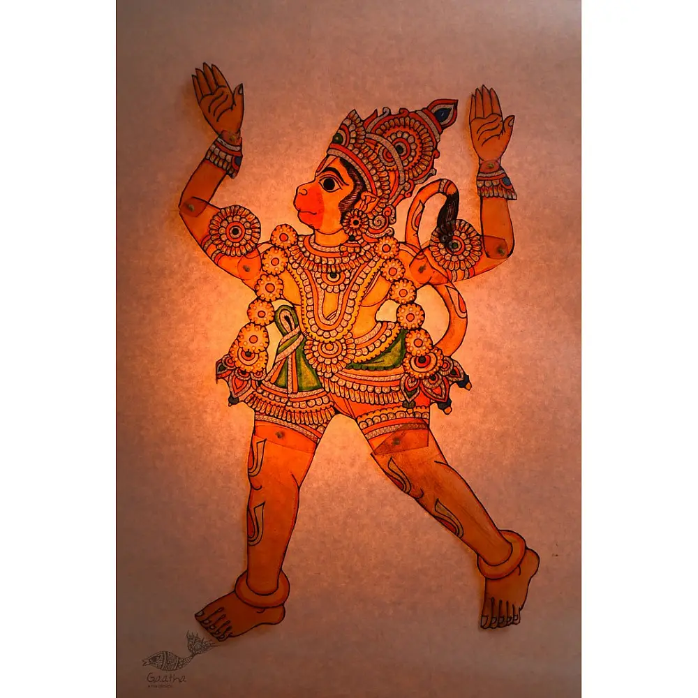 shop leather puppet - handmade hanuman