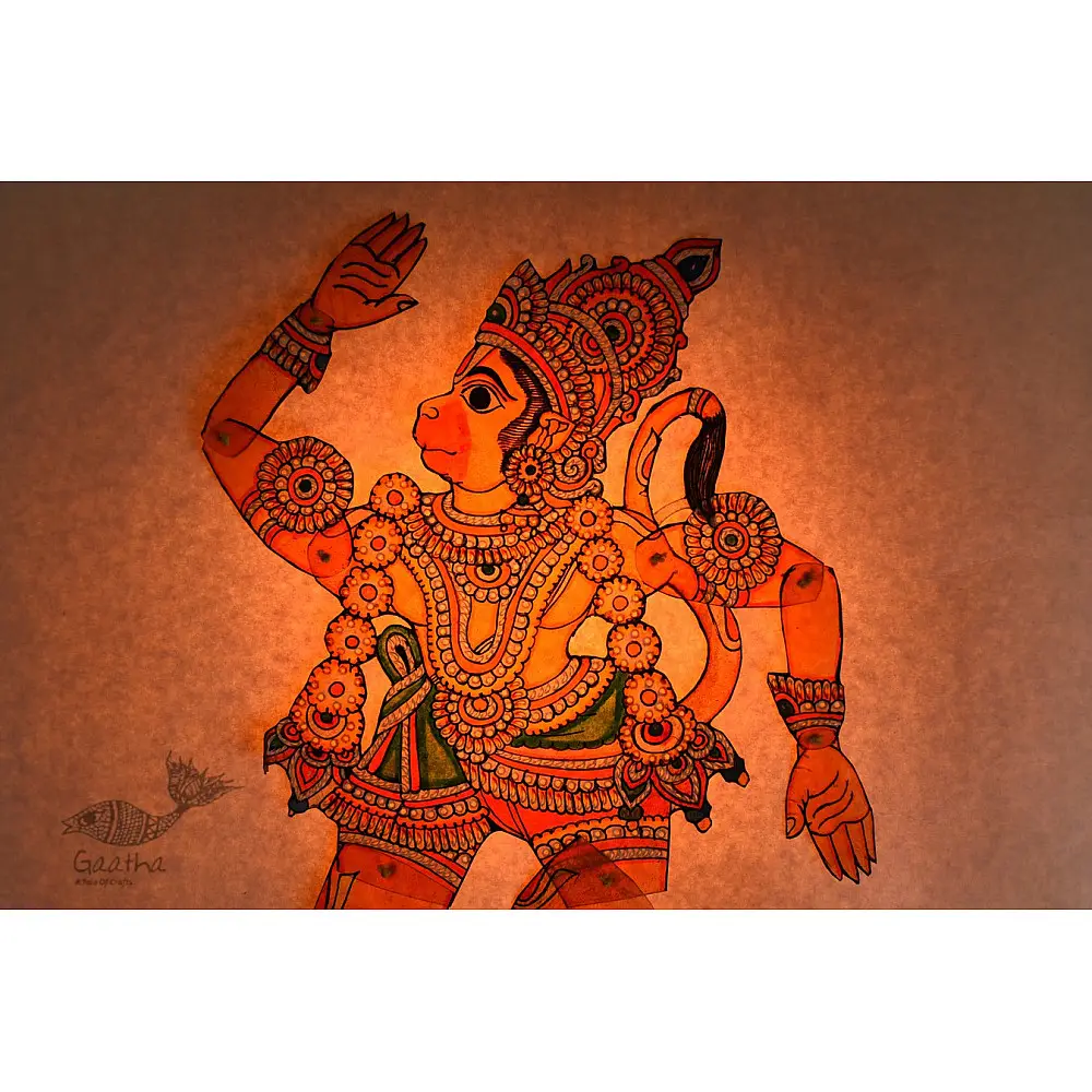 shop leather puppet - handmade hanuman