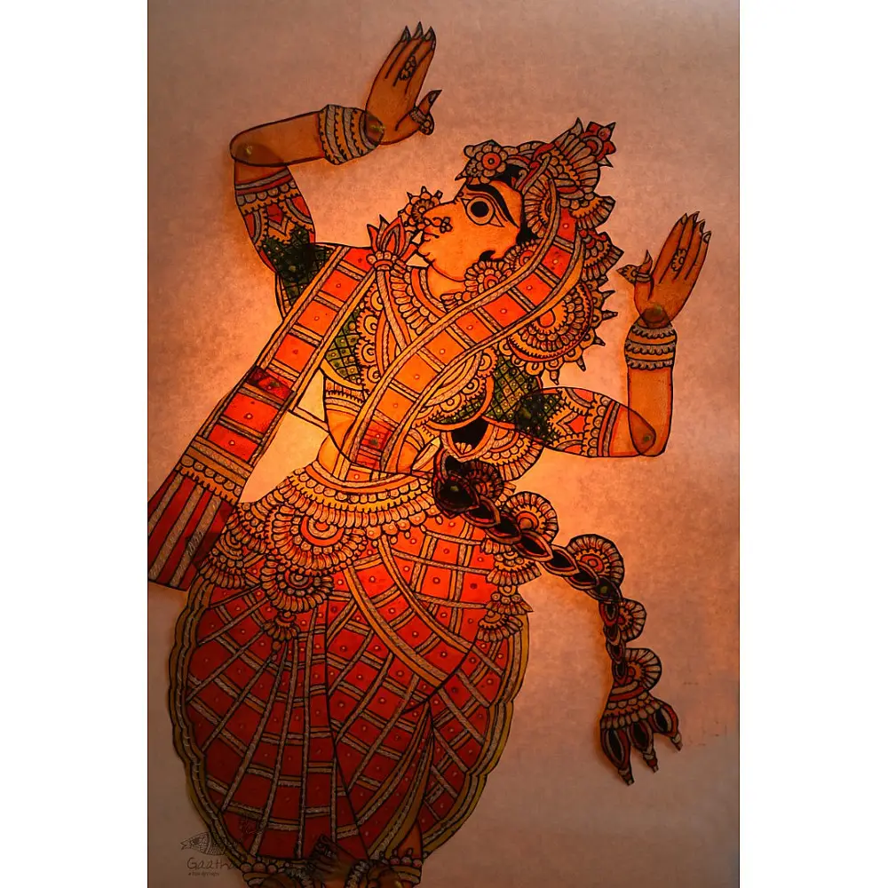 shop leather puppet - handmade female dancer