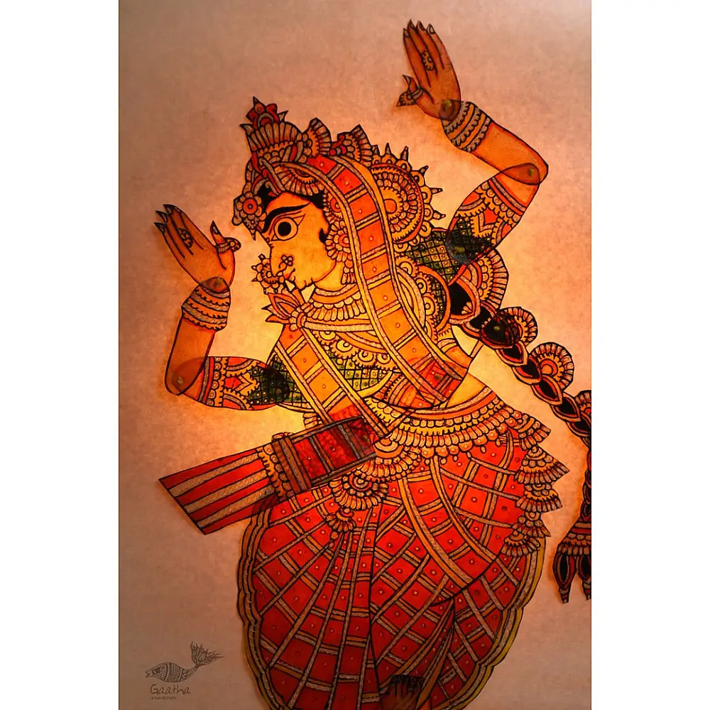 shop leather puppet - handmade female dancer