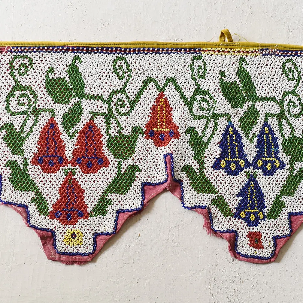 Antique Bead Hanging Toran - Flower Motif