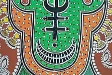 Mandana Art - Painting ~ Tribal Face ( 11 x 14 inch)