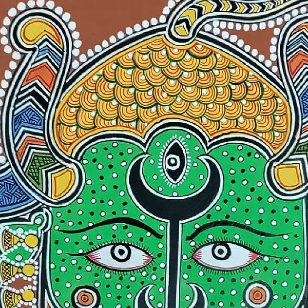 shop Mandana Art - Painting ~ Tribal Face ( 11 x 14 inch)