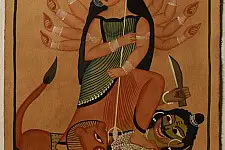 Kalighat Painting | Mahishasur Mardani
