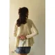 shop Handwoven Off White Cotton Self Checks A-Line Flared Top