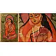original kalighat painting gauri with ganesh