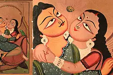 Kalighat Painting |Handmade Canvas| Romance 