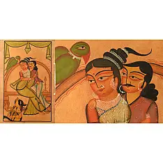 Kalighat Painting | Husband Wife