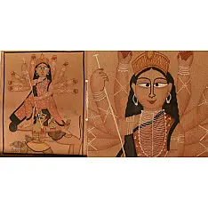 Kalighat Painting | Ma Durga