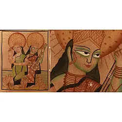 Kalighat Painting | Two Goddess