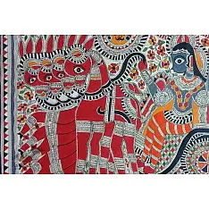 Madhubani painting | Ramachandra With Sita