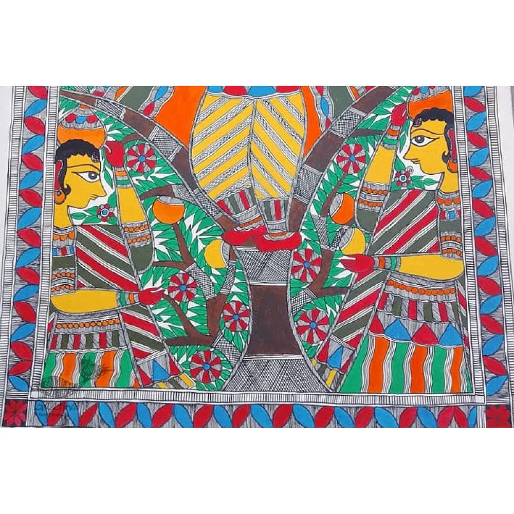 shop Madhubani painting| Krishna and Gopi