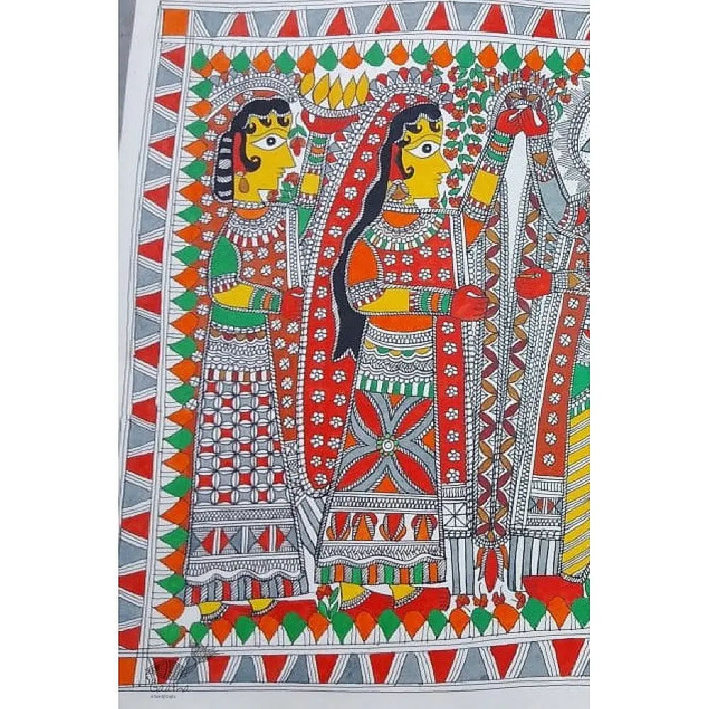 shop Madhubani painting - Ram & Sita Jaymaala