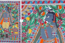 Madhubani painting | Krishna and Gopi