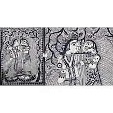 Madhubani painting | Radha Krishna