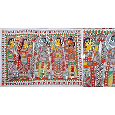 Madhubani painting | Ram & Sita Jaymaala