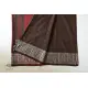 Traditional Bengali cotton saree  Black With Maroon Pallu