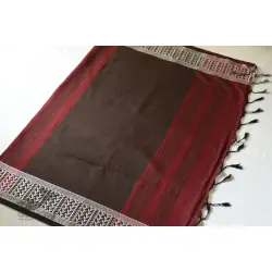 Paromita ~ Handloom Cotton Saree - Maroon