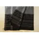 Traditional Bengali cotton Black & Grey Saree