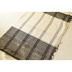 Paromita ~ Handloom Cotton Black & White Saree
