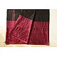 Traditional Bengali cotton sareeBlack Saree With Rani Pink Boder