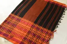 Paromita ~ Handloom Cotton Bengali Saree  - Black with Woven Border