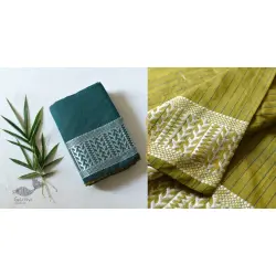 Paromita ~ Handloom Cotton Green Striped Saree