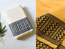 Paromita ~ Handloom Cotton Saree - Light Yellow
