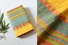 Paromita ~ Handloom Cotton Saree - Yellow