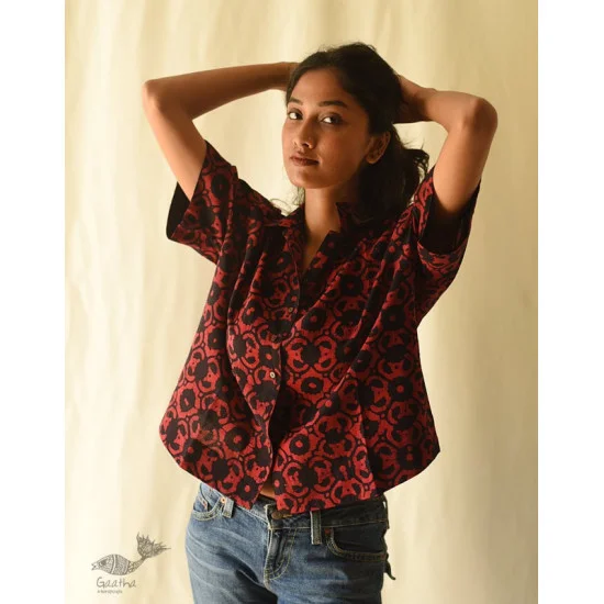 buy Block Printed Batik Cotton Shirt