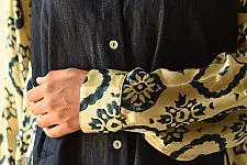 Modal Silk Ajrakh Prints & Denim Dress