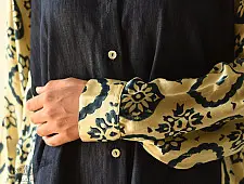 Modal Silk Ajrakh Prints & Denim Dress