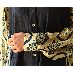 Modal Silk Ajrakh Prints & Denim Dress