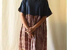 Amaara . अमारा | Denim And Modal Silk Batic Dress