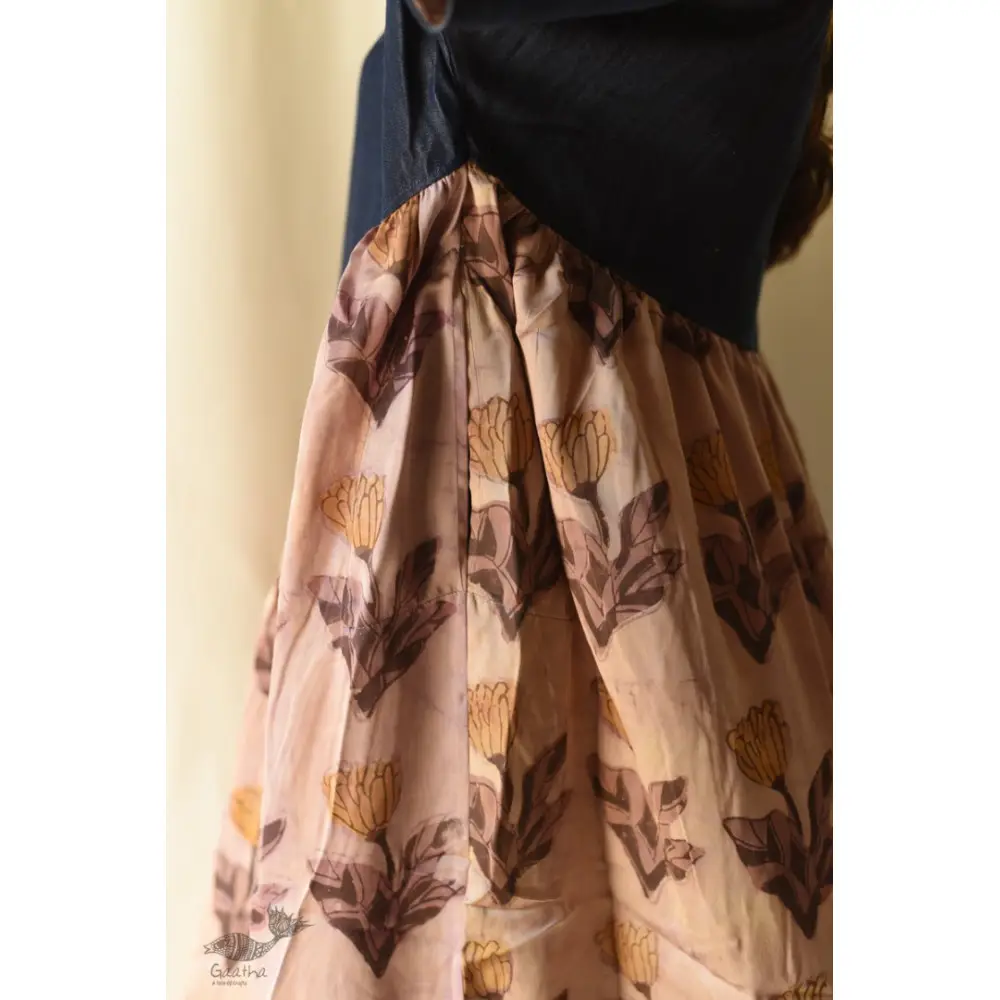 shop Batic Modal Silk & Denim Long Dress