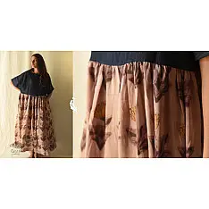 Amaara . अमारा | Batic Modal Silk & Denim Long Dress