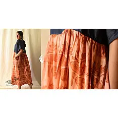 Amaara . अमारा | Batic Modal Silk + Denim Long Dress