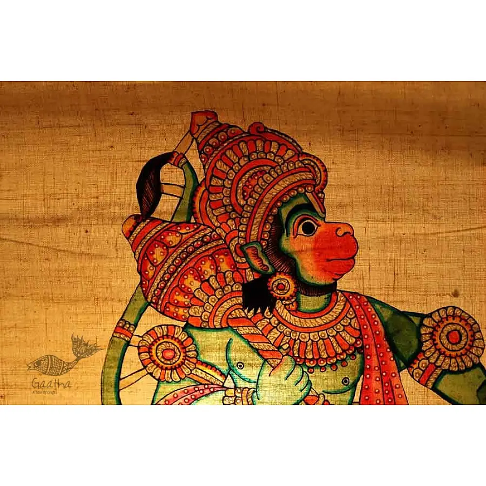 Shop leather puppet - Hanuman in green color 