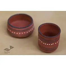 Maati Ka Kaam ● Clay Bowl & Glass ( Set of two ) ● 30