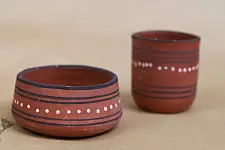 Maati Ka Kaam ● Clay Bowl & Glass ( Set of two ) ● 30