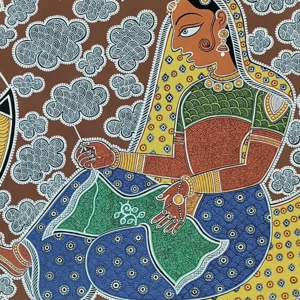 shop Mandana Art - Painting ~ Yashoda And Bal Gopal ( 11 x 14 inch)