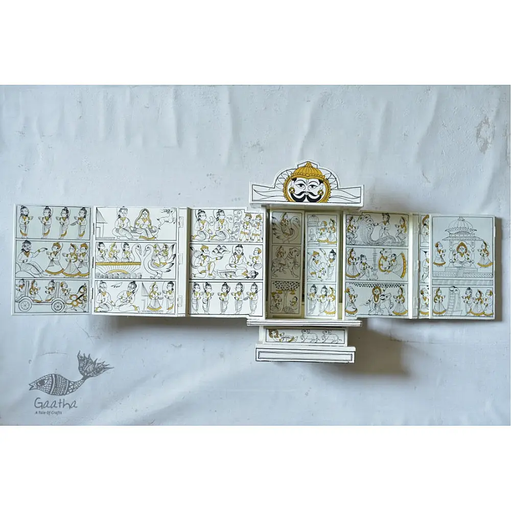 A Wooden Shrine ( Red kaavad - 41 cm)