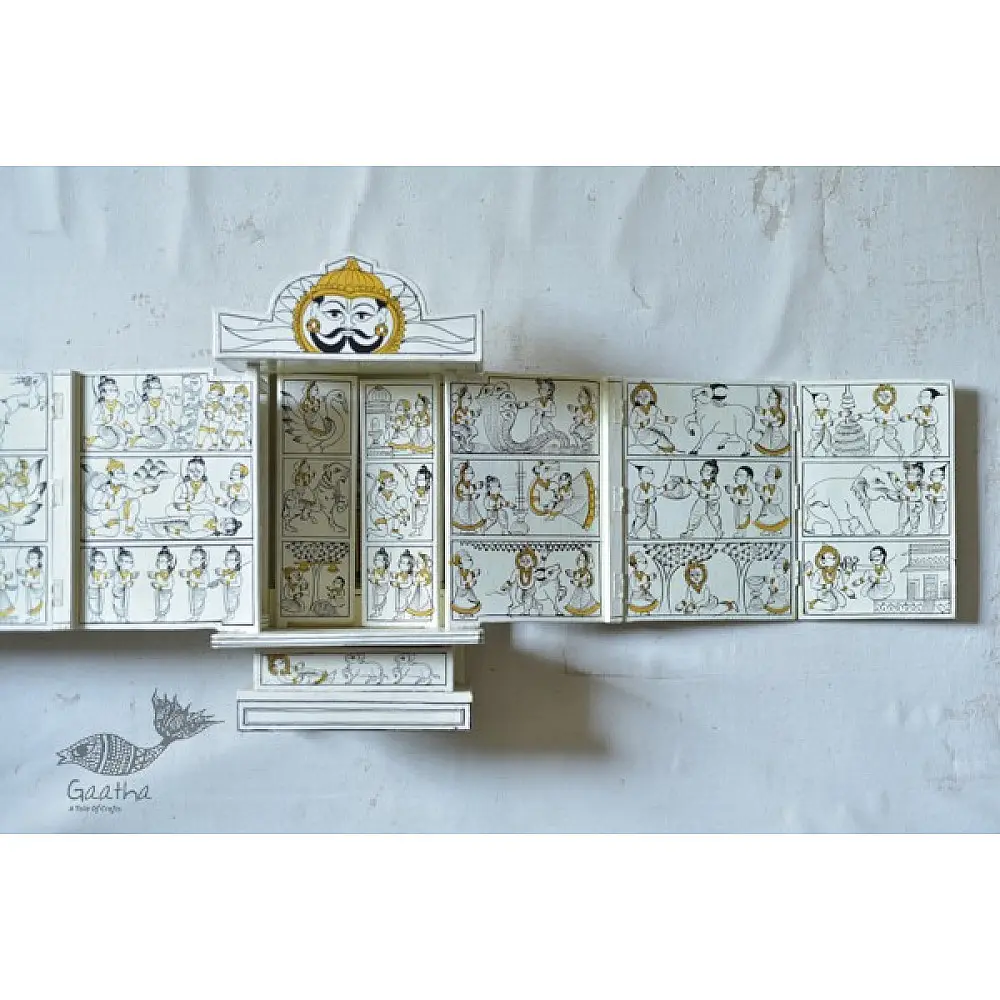 A Wooden Shrine ( Red kaavad - 41 cm)