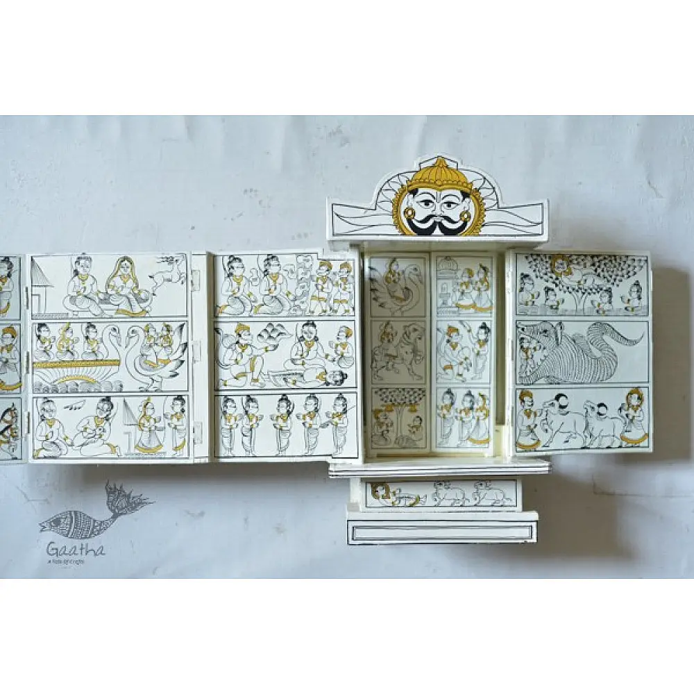 A Wooden Shrine ( Red kaavad - 41 cm)