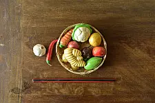 Gudiyawala . गुड़ियावाला | Clay ~ Miniature Vegetable Basket