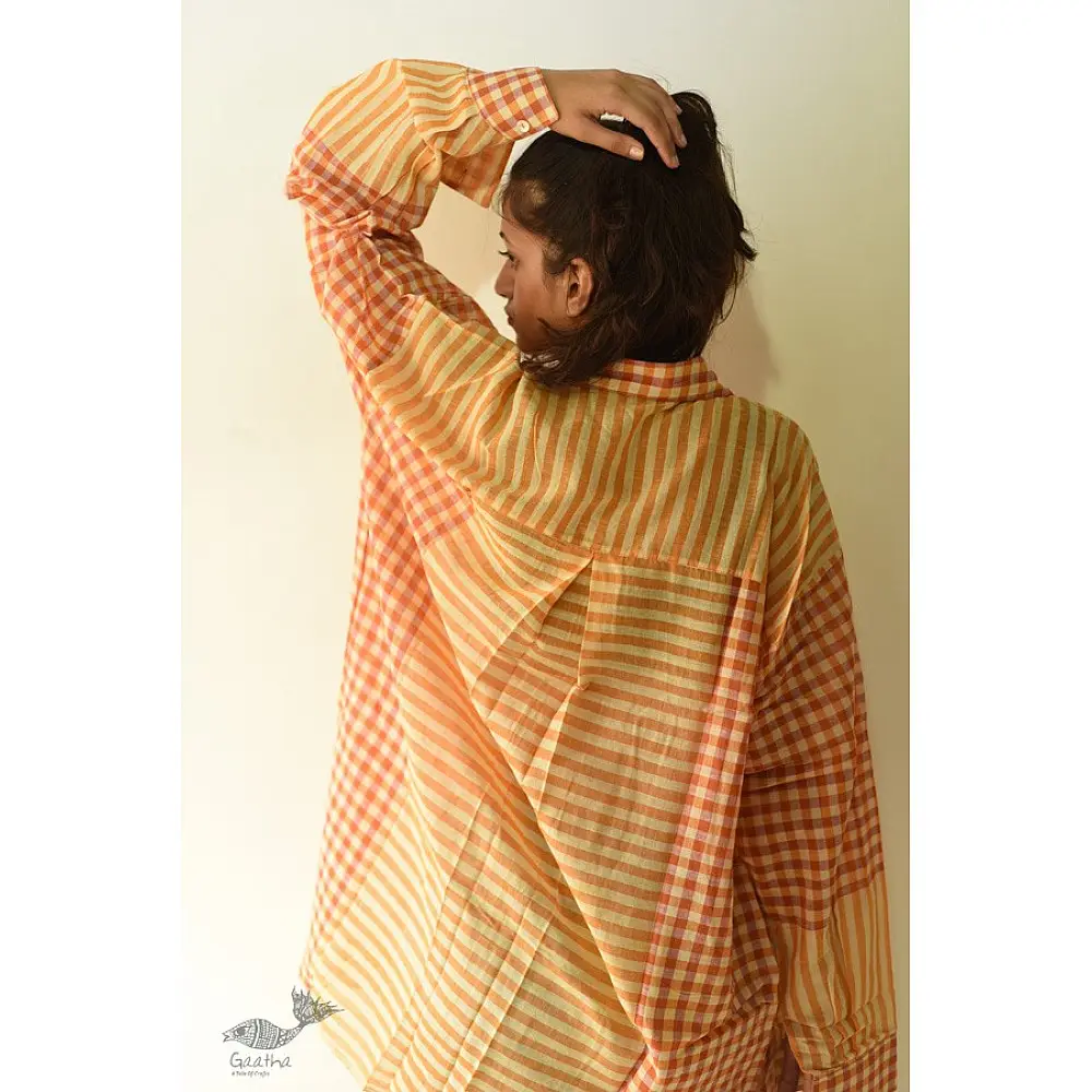 shop Unisex Handloom Stripes & Checks Shirt