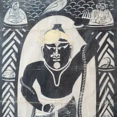 Memory Lines | Indian Antique Painting | Srinath ji  ( With Frame) 