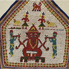  प्राचीन | Antique Bead Hanging - Gajanand Chakda (21 x 15 inch)