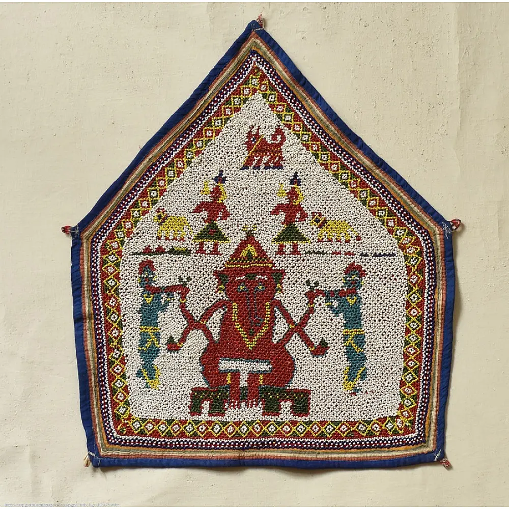 Bead Work ~Antique Hanging - Ganesha Wall Hanging / Chakda